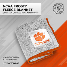 Clemson Tigers NCAA Silk Sherpa College Throw Blanket - Purple