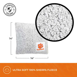 Clemson Tigers Two Tone Sherpa Throw Pillow - Team Color