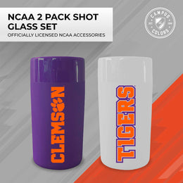 Clemson Tigers College and University 2-Pack Shot Glasses - Team Color