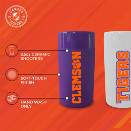 Clemson Tigers College and University 2-Pack Shot Glasses - Team Color