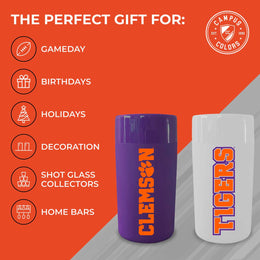 Clemson Tigers College and University 2-Pack Shot Glasses - Team Color
