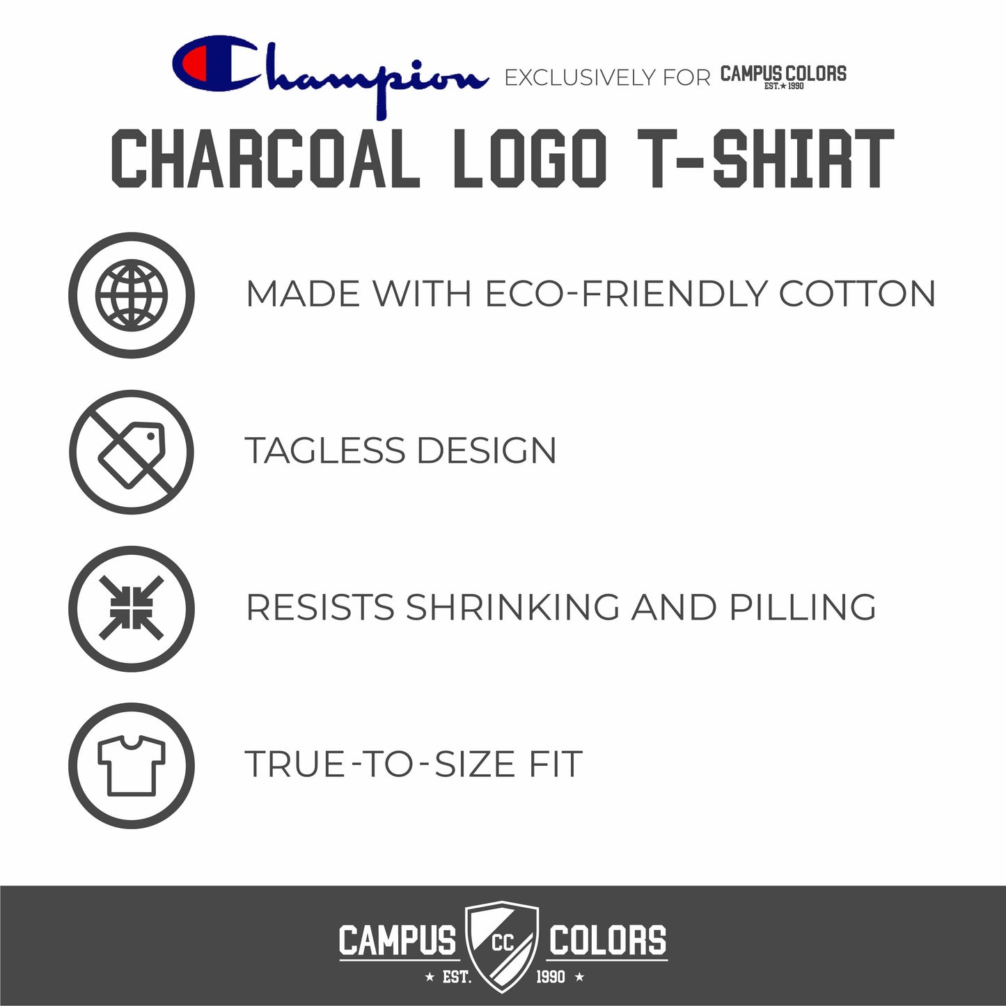 Clemson Tigers Champion Adult NCAA Soft Style Mascot Tagless T-Shirt - Charcoal