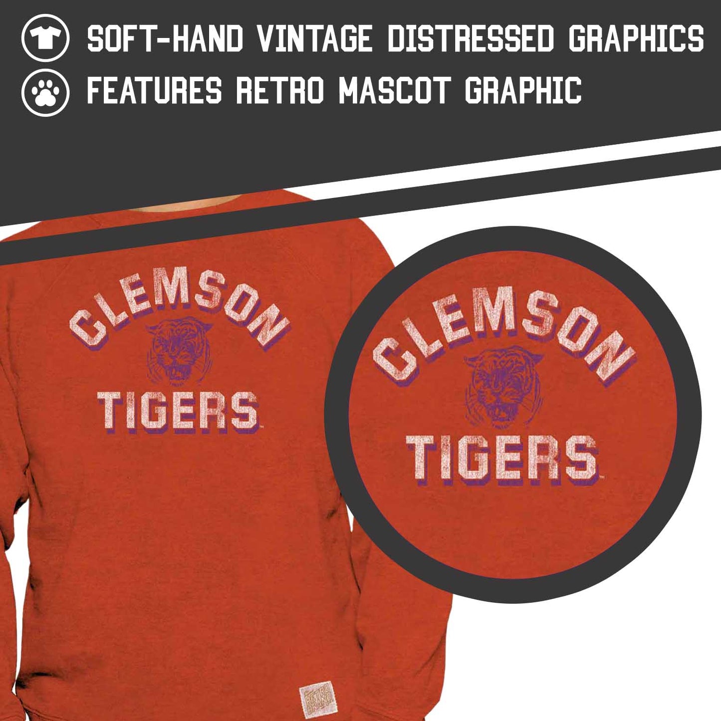 Clemson Tigers Adult University Crewneck - Orange