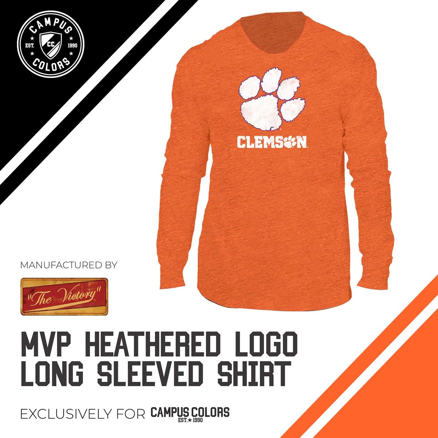Clemson Tigers NCAA MVP Adult Long-Sleeve Shirt - Orange