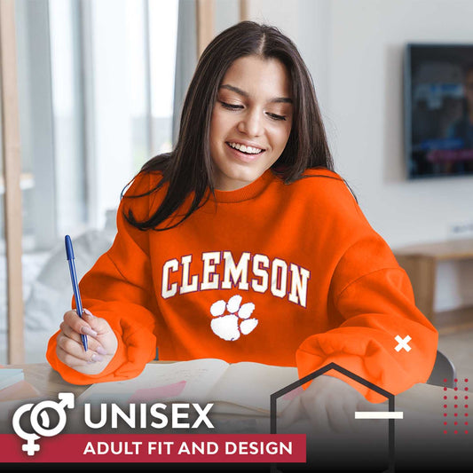 Clemson Tigers Adult Arch & Logo Soft Style Gameday Crewneck Sweatshirt - Orange