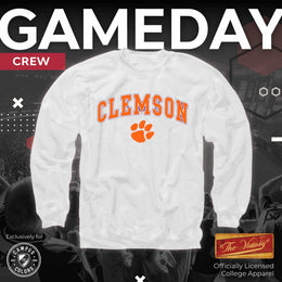 Clemson Tigers Adult Arch & Logo Soft Style Gameday Crewneck Sweatshirt - White