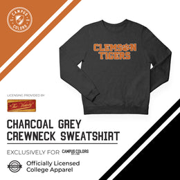 Clemson Tigers NCAA Adult Charcoal Crewneck Fleece Sweatshirt - Charcoal