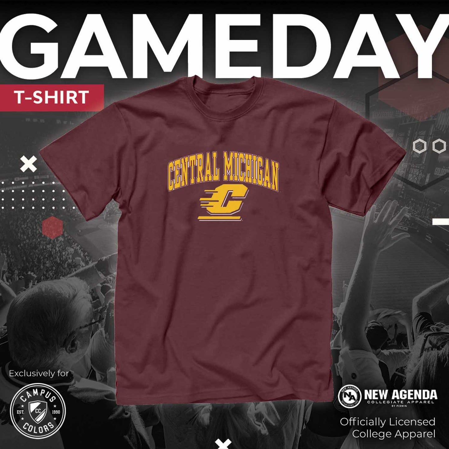 Central Michigan Chippewas NCAA Adult Gameday Cotton T-Shirt - Maroon