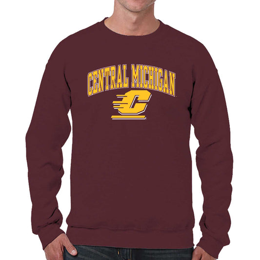 Central Michigan Chippewas Adult Arch & Logo Soft Style Gameday Crewneck Sweatshirt - Maroon