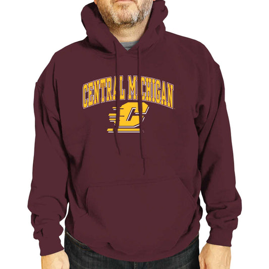 Central Michigan Chippewas Adult Arch & Logo Soft Style Gameday Hooded Sweatshirt - Maroon