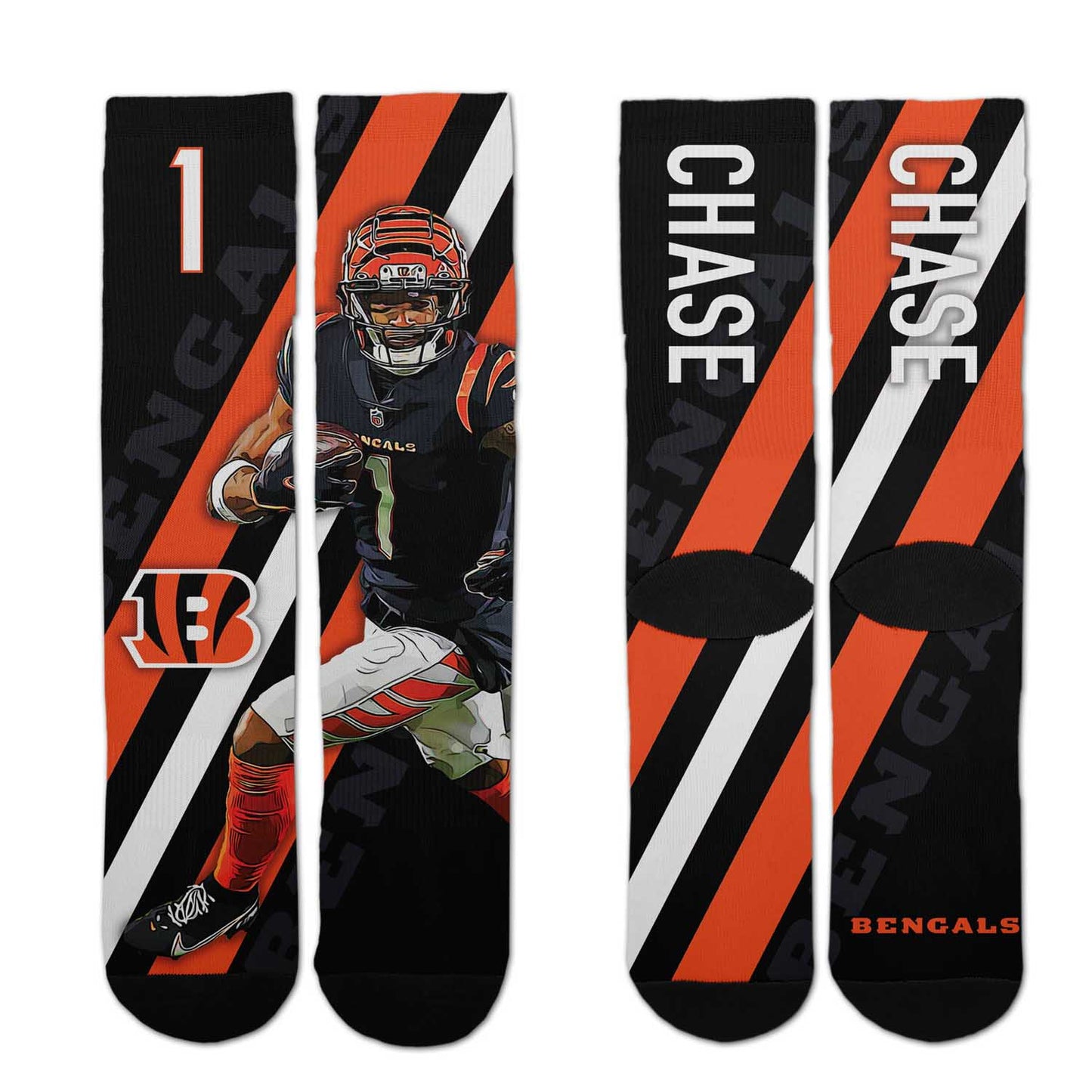 Cincinnati Bengals NFL Youth Player Stripe Sock - Black #1