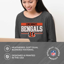 Cincinnati Bengals NFL Womens Charcoal Crew Neck Football Apparel - Charcoal