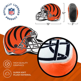 Cincinnati Bengals NFL Helmet Football Super Soft Plush Pillow - Orange