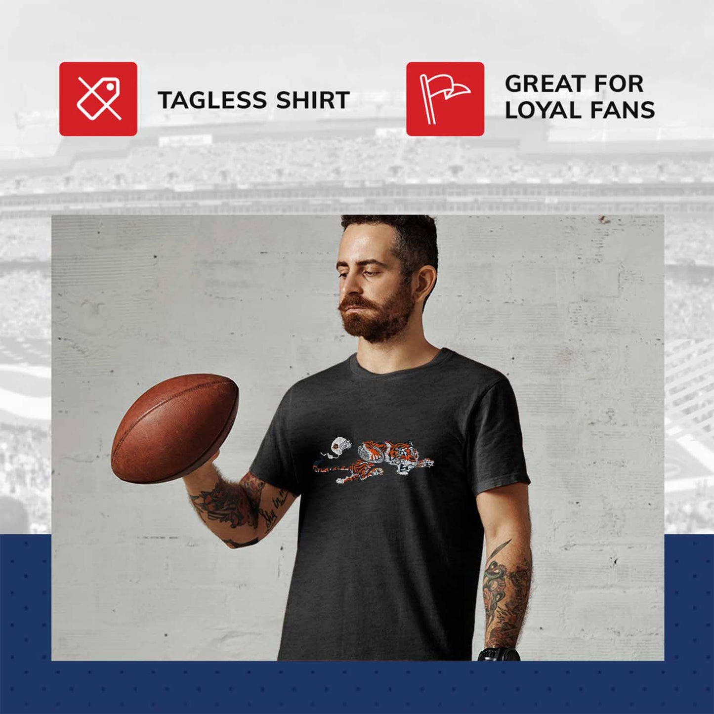 Cincinnati Bengals NFL Modern Throwback T-shirt - Black