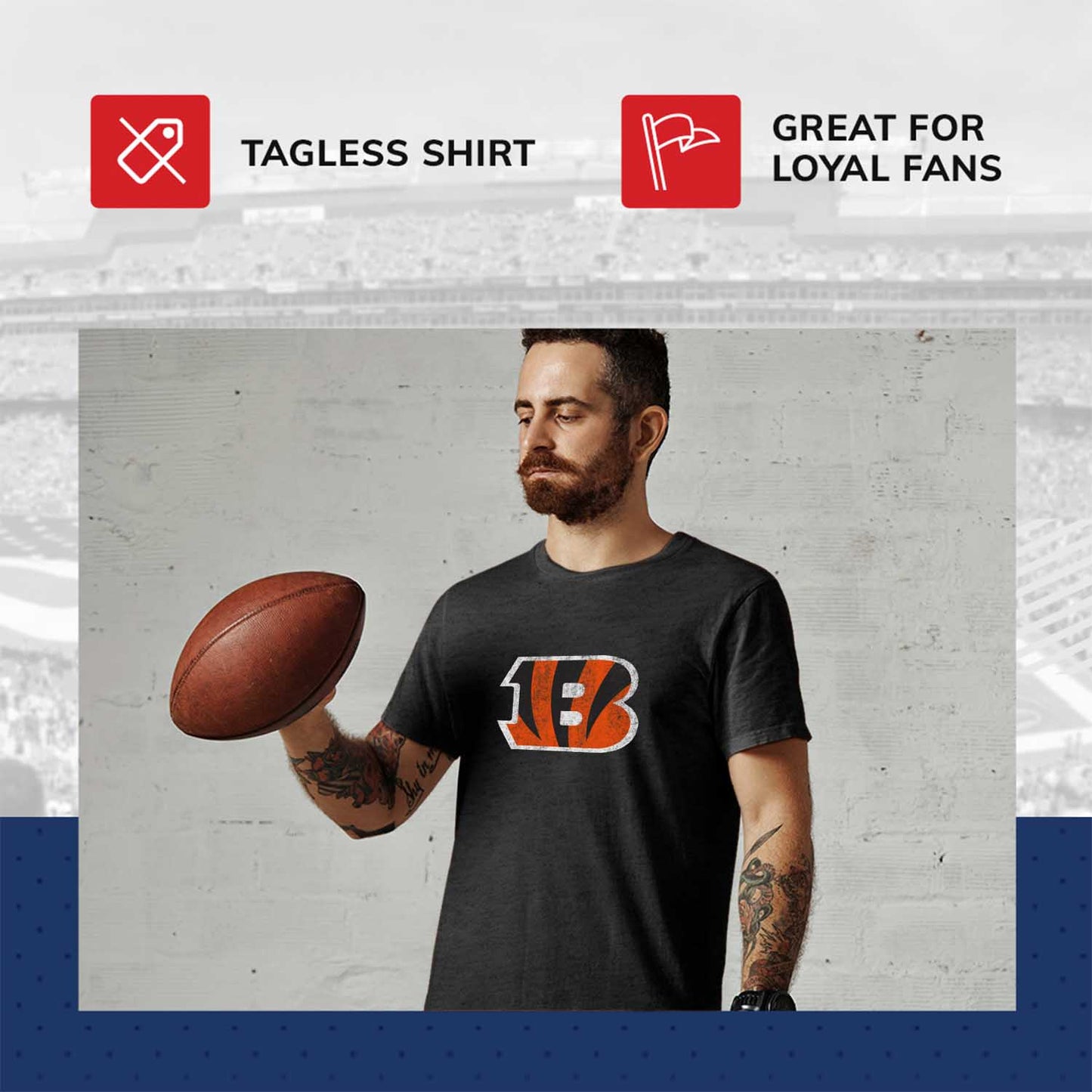 Cincinnati Bengals NFL Modern Throwback T-shirt - Team Color