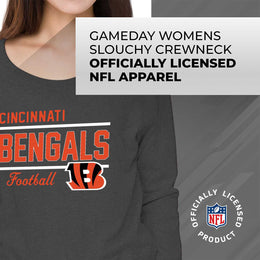 Cincinnati Bengals NFL Womens Crew Neck Light Weight - Charcoal