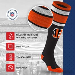 Cincinnati Bengals NFL Adult Knee High-Performance Socks - Black