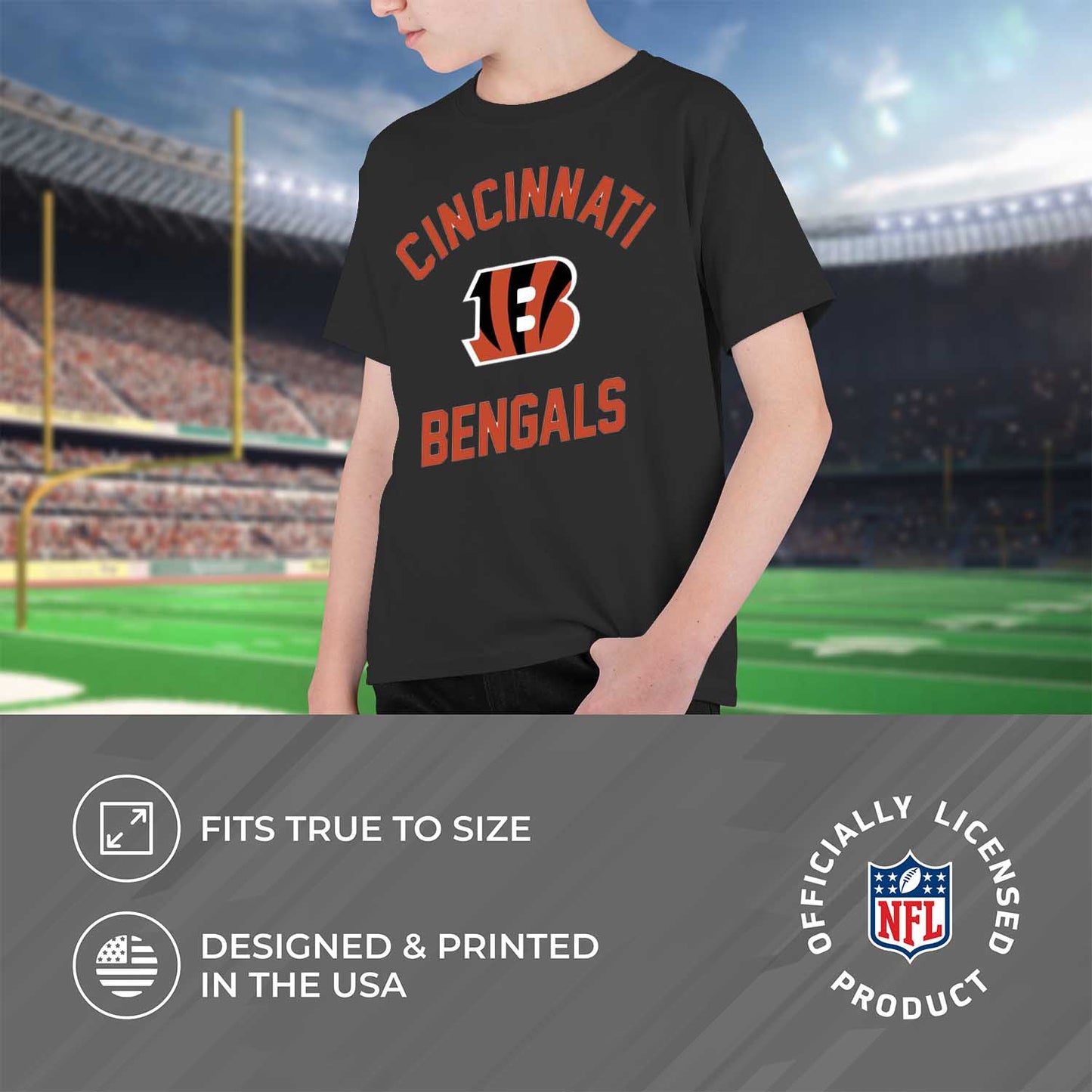 Cincinnati Bengals NFL Youth Gameday Football T-Shirt - Black