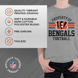 Cincinnati Bengals NFL Youth Property Of Short Sleeve Lightweight T Shirt - Sport Gray