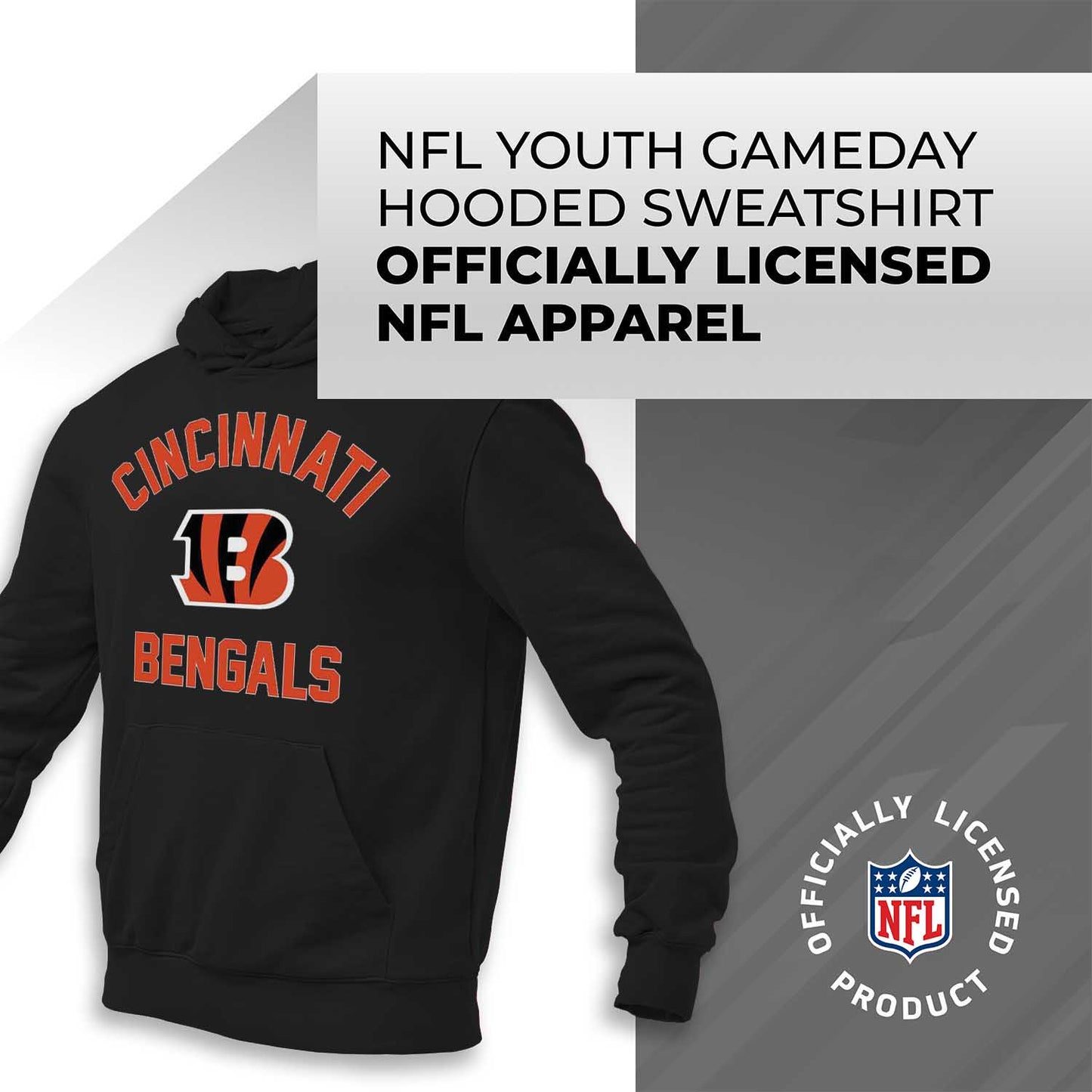 Cincinnati Bengals NFL Youth Gameday Hooded Sweatshirt - Black
