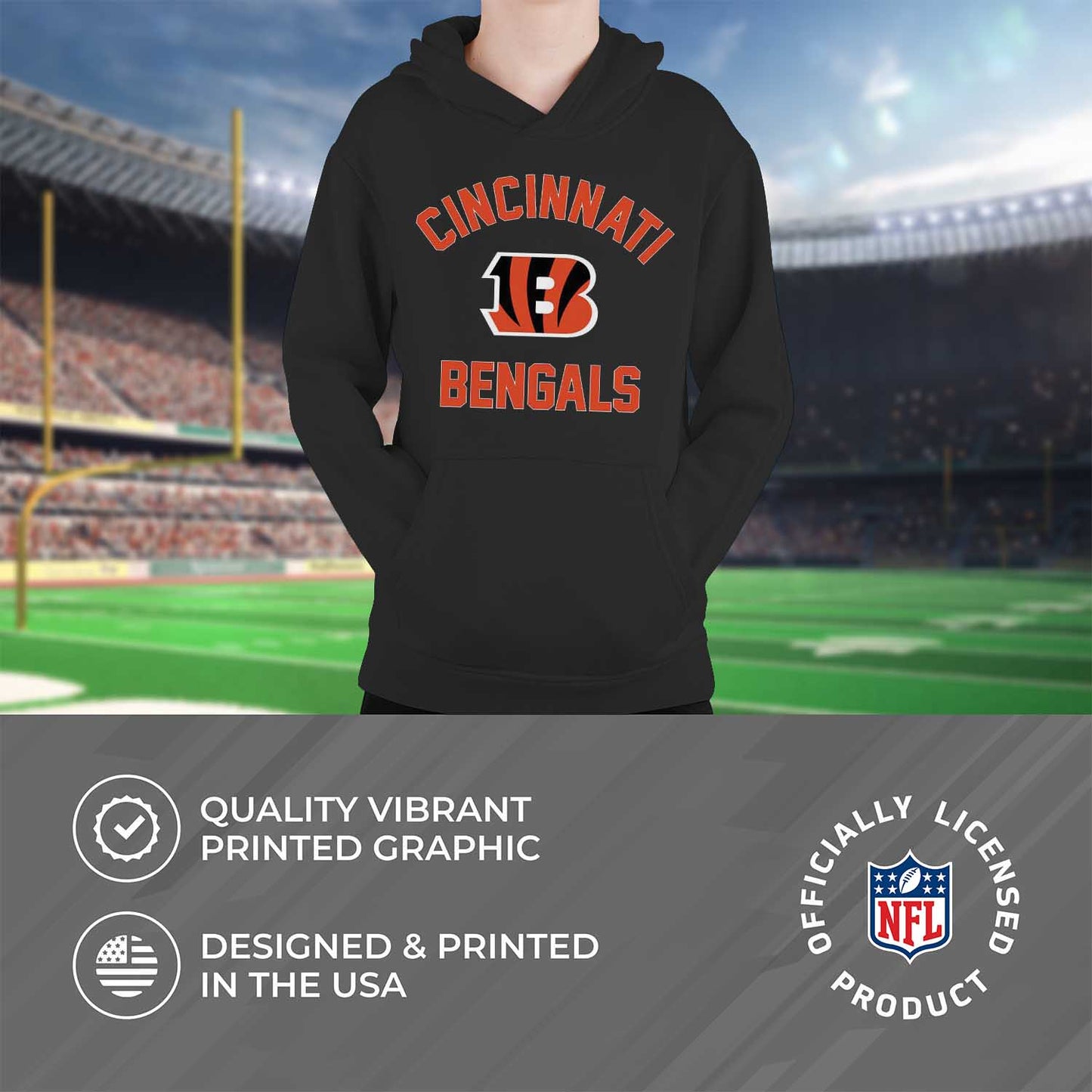 Cincinnati Bengals NFL Youth Gameday Hooded Sweatshirt - Black