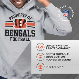 Cincinnati Bengals NFL Adult Property Of Hooded Sweatshirt - Sport Gray
