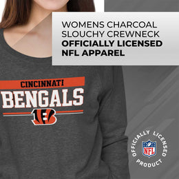 Cincinnati Bengals NFL Women's Plus Size Team Block Charcoal Crewneck - Charcoal