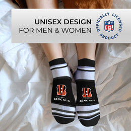 Cincinnati Bengals Adult Marquis Addition No Show Socks - Black