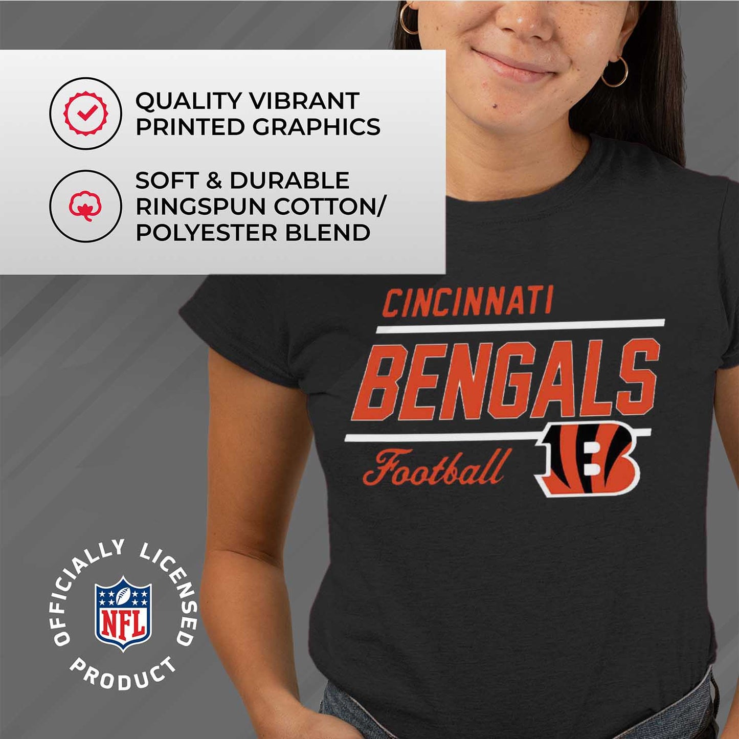 Cincinnati Bengals NFL Gameday Women's Relaxed Fit T-shirt - Black