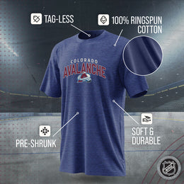 Colorado Avalanche NHL Adult Powerplay Heathered Unisex T-Shirt - Navy