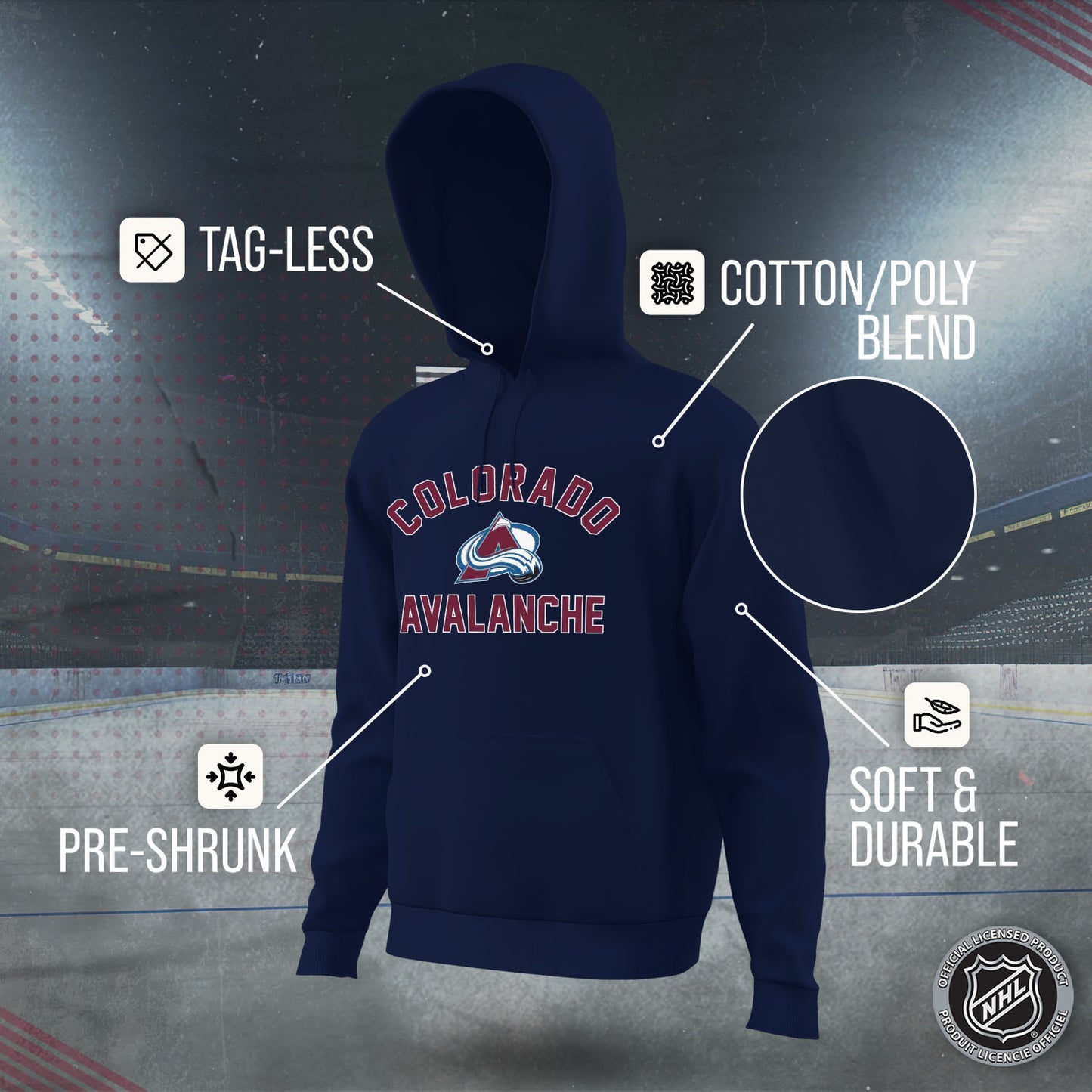 Colorado Avalanche Adult NHL Gameday Hooded Sweatshirt - Navy