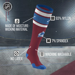 Colorado Avalanche NHL Adult Knee High-Performance Socks - Maroon