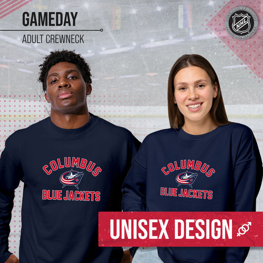 Columbus Blue Jackets Adult NHL Gameday Crewneck Sweatshirt - Navy