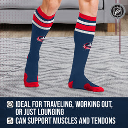 Columbus Blue Jackets NHL Adult Knee High-Performance Socks - Navy