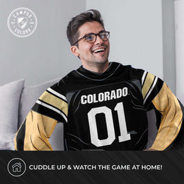 Colorado Buffaloes NCAA Team Wearable Blanket with Sleeves - Black