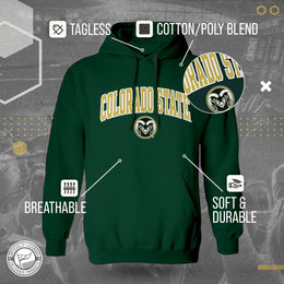 Colorado State Rams NCAA Adult Tackle Twill Hooded Sweatshirt - Green