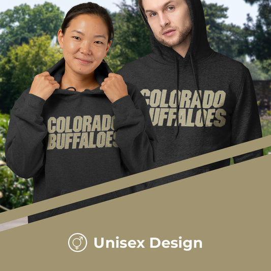 Colorado Buffaloes NCAA Adult Cotton Blend Charcoal Hooded Sweatshirt - Charcoal