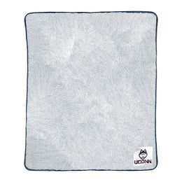 UCONN Huskies NCAA Silk Sherpa College Throw Blanket - Navy