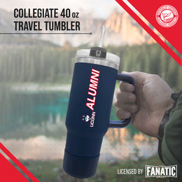 UCONN Huskies Collegiate 40oz Stainless Steel Travel Tumbler with Handle for Alumni - Navy