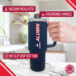 UCONN Huskies Collegiate 40oz Stainless Steel Travel Tumbler with Handle for Alumni - Navy