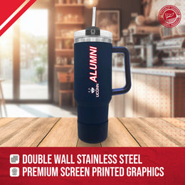 UCONN Huskies Collegiate 40oz Stainless Steel Travel Tumbler with Handle for Alumni - Navy