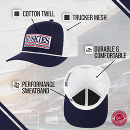 UCONN Huskies NCAA Adult Elite Everyday Adjustable Mesh Trucker Hat - Navy