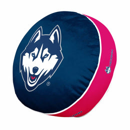 UCONN Huskies Team Logo 15 Inch Ultra Soft Stretch Plush Pillow - Navy