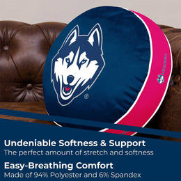 UCONN Huskies Team Logo 15 Inch Ultra Soft Stretch Plush Pillow - Navy