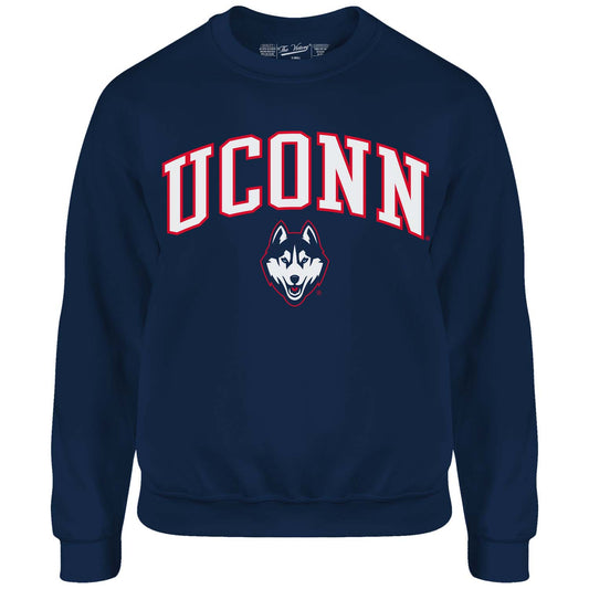 UCONN Huskies NCAA Adult Tackle Twill Crewneck Sweatshirt - Navy