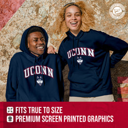 UCONN Huskies Adult Arch & Logo Soft Style Gameday Hooded Sweatshirt - Navy