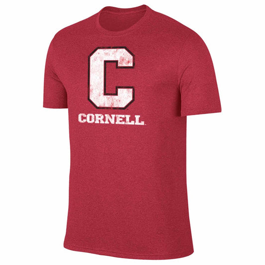 Cornell Big Red Adult MVP Heathered Cotton Blend T-Shirt - Red