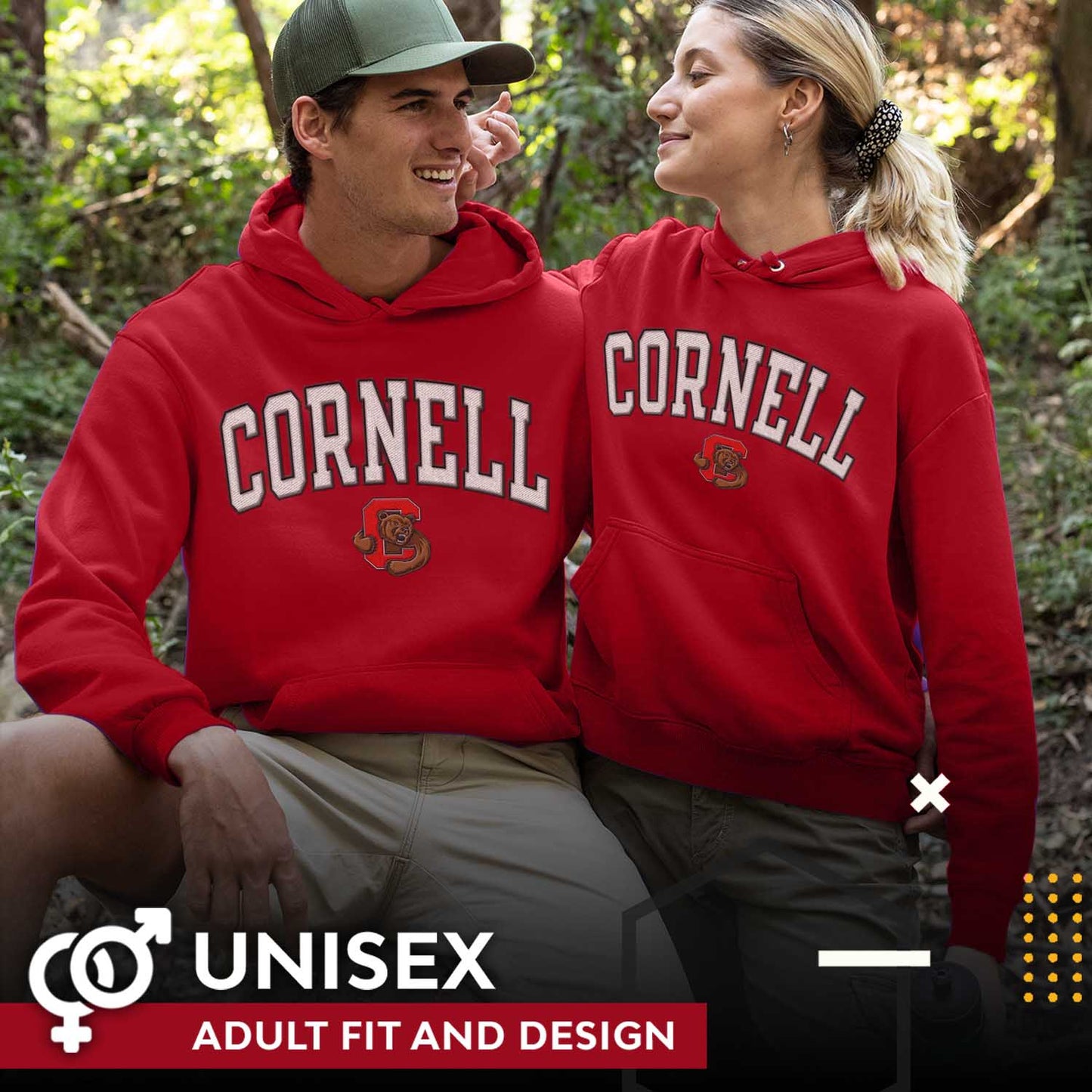 Cornell Big Red NCAA Adult Tackle Twill Hooded Sweatshirt - Red