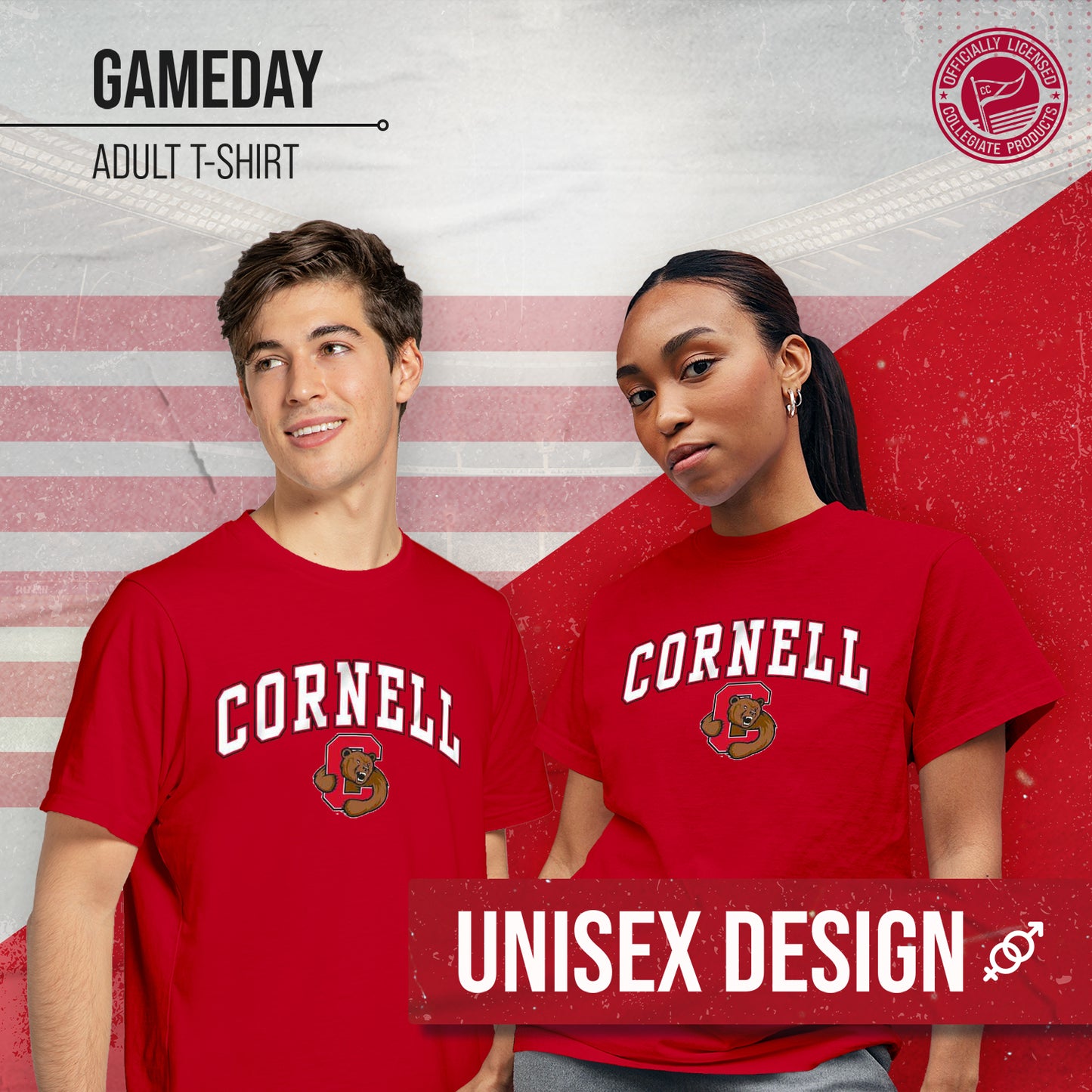 Cornell Big Red NCAA Adult Gameday Cotton T-Shirt - Red