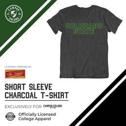 Colorado State Rams Campus Colors NCAA Adult Cotton Blend Charcoal Tagless T-Shirt - Charcoal